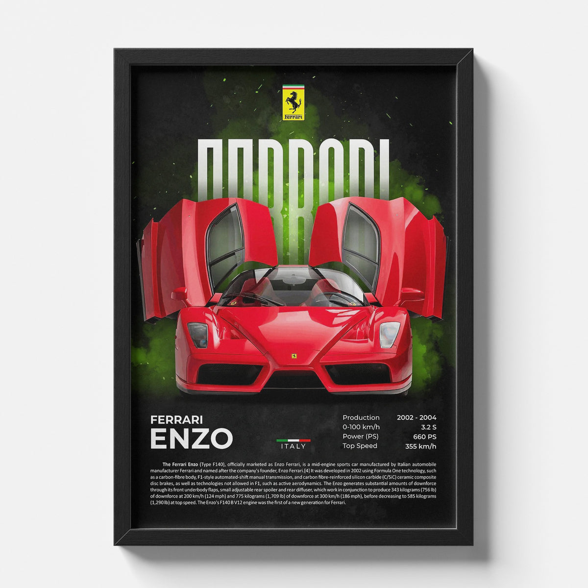 Ferrari Enzo Supercar Poster | Iconic Italian Hypercar Wall Art