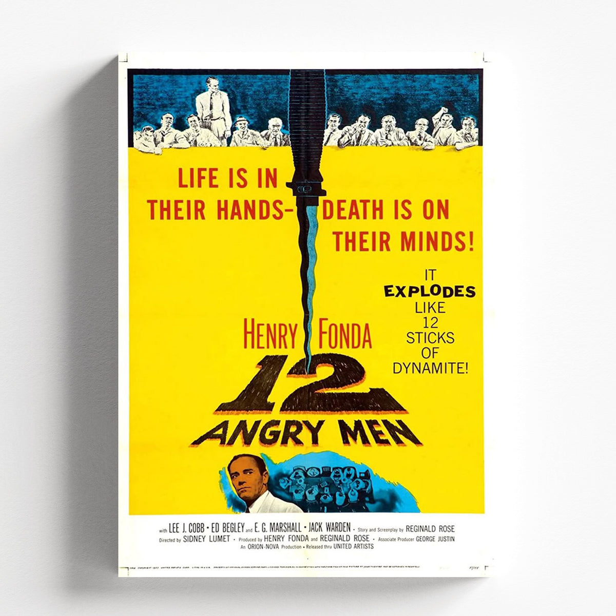12 Angry Men Classic Courtroom Drama Vintage Poster