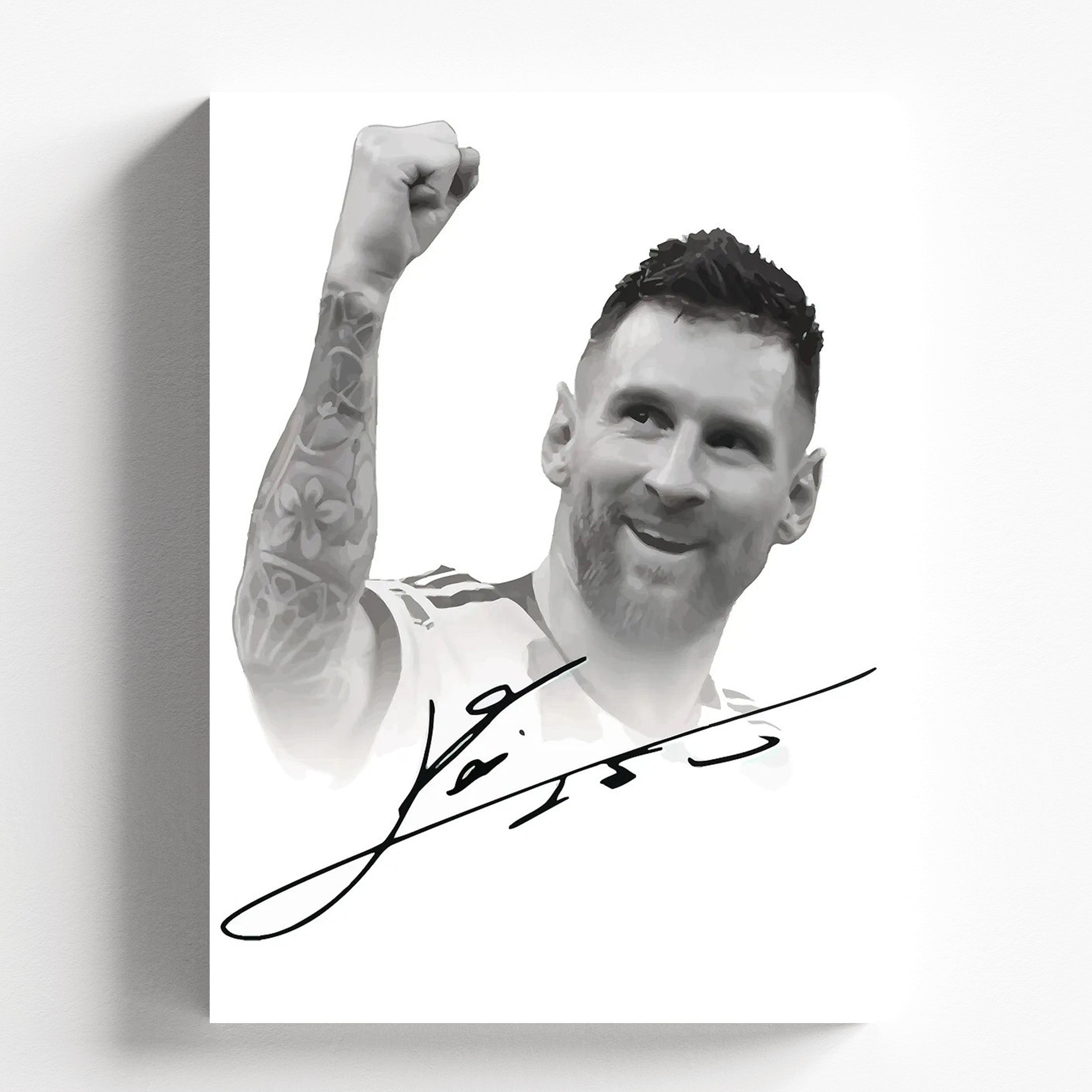 Lionel Messi Signature Football Poster | Legendary GOAT Sports Wall Ar