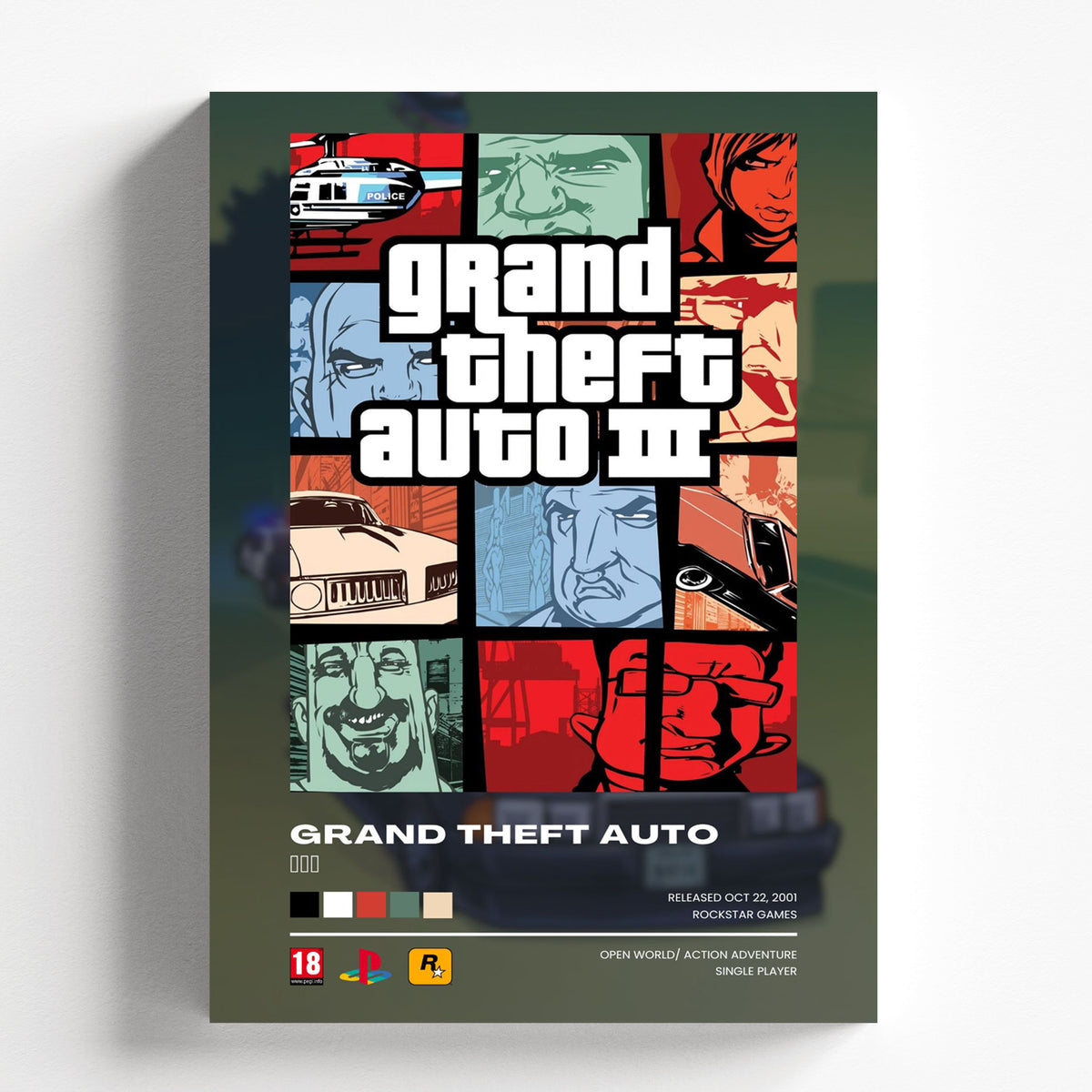 Grand Theft Auto III Retro Game Poster
