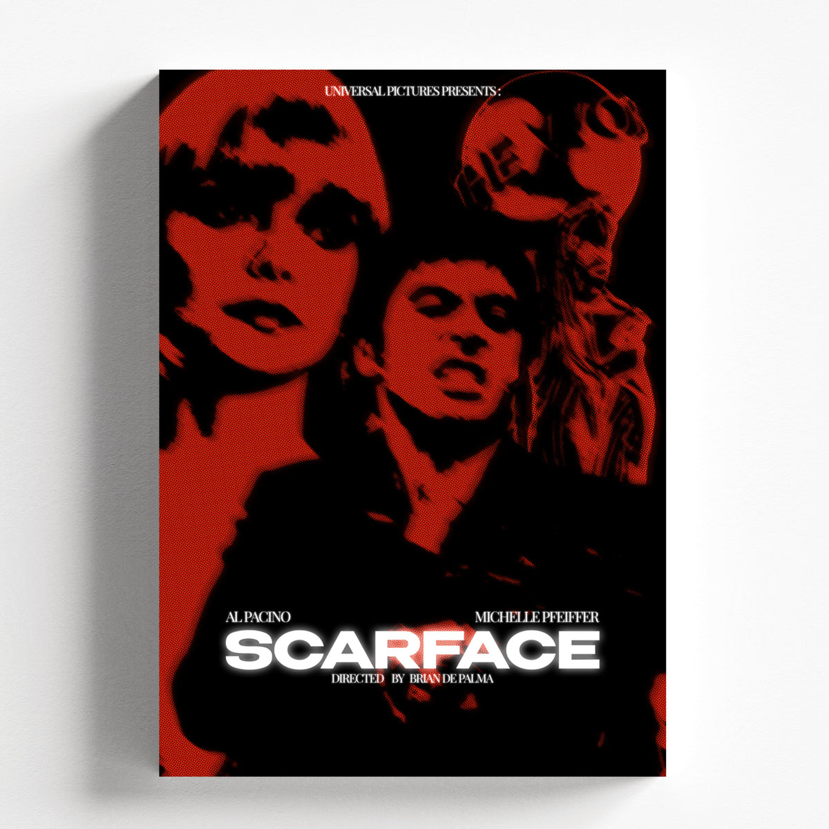 Scarface Red Noir Cinematic Poster Premium Framed Wall Art
