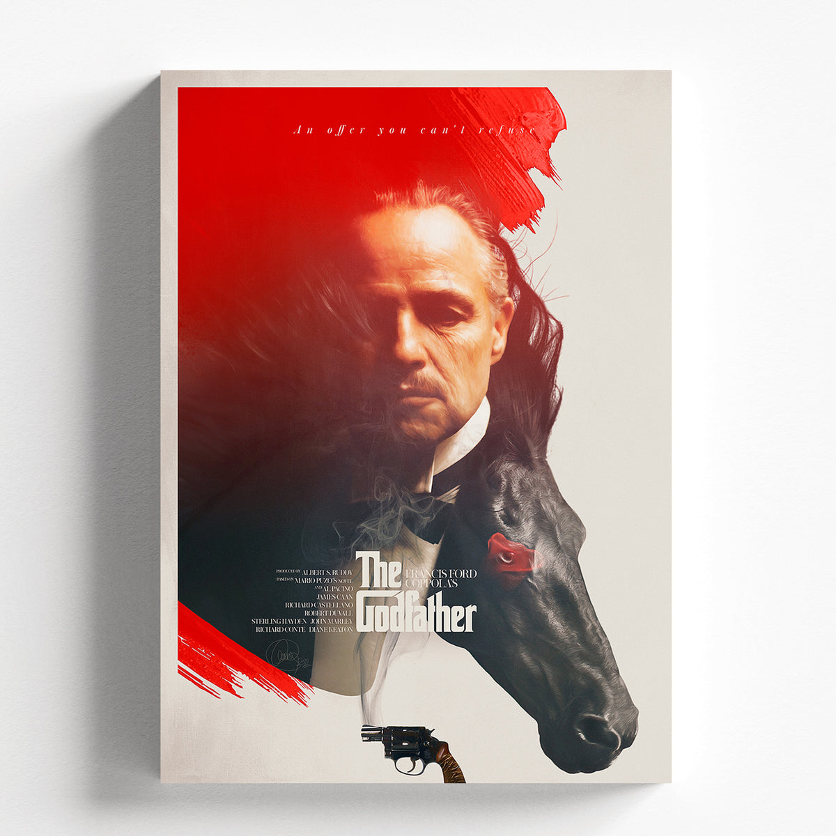 Godfather Cinematic Portrait Mafia Classic Movie Art Poster