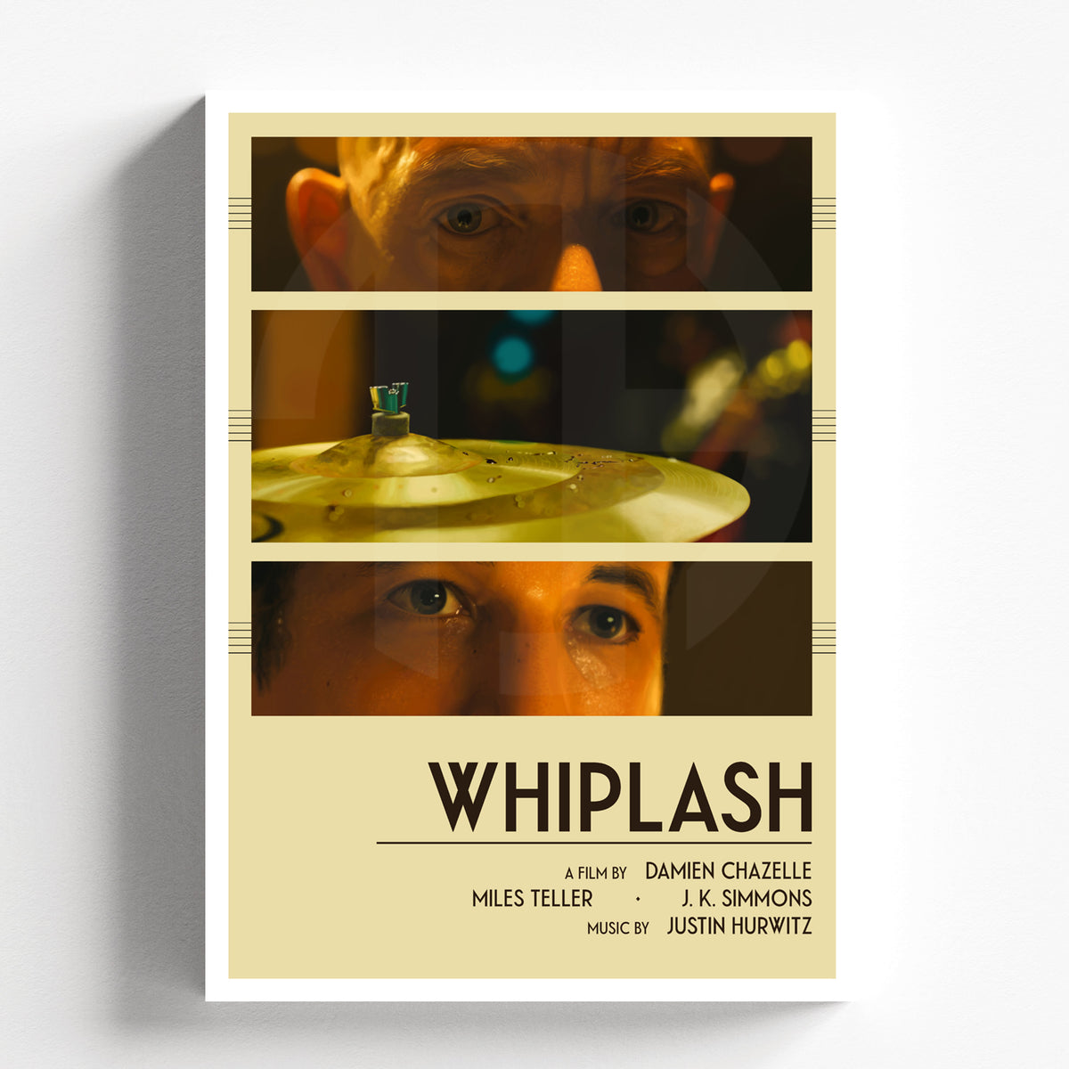 Whiplash Cinematic Triptych Poster – Jazz Film Inspired Wall Art Print