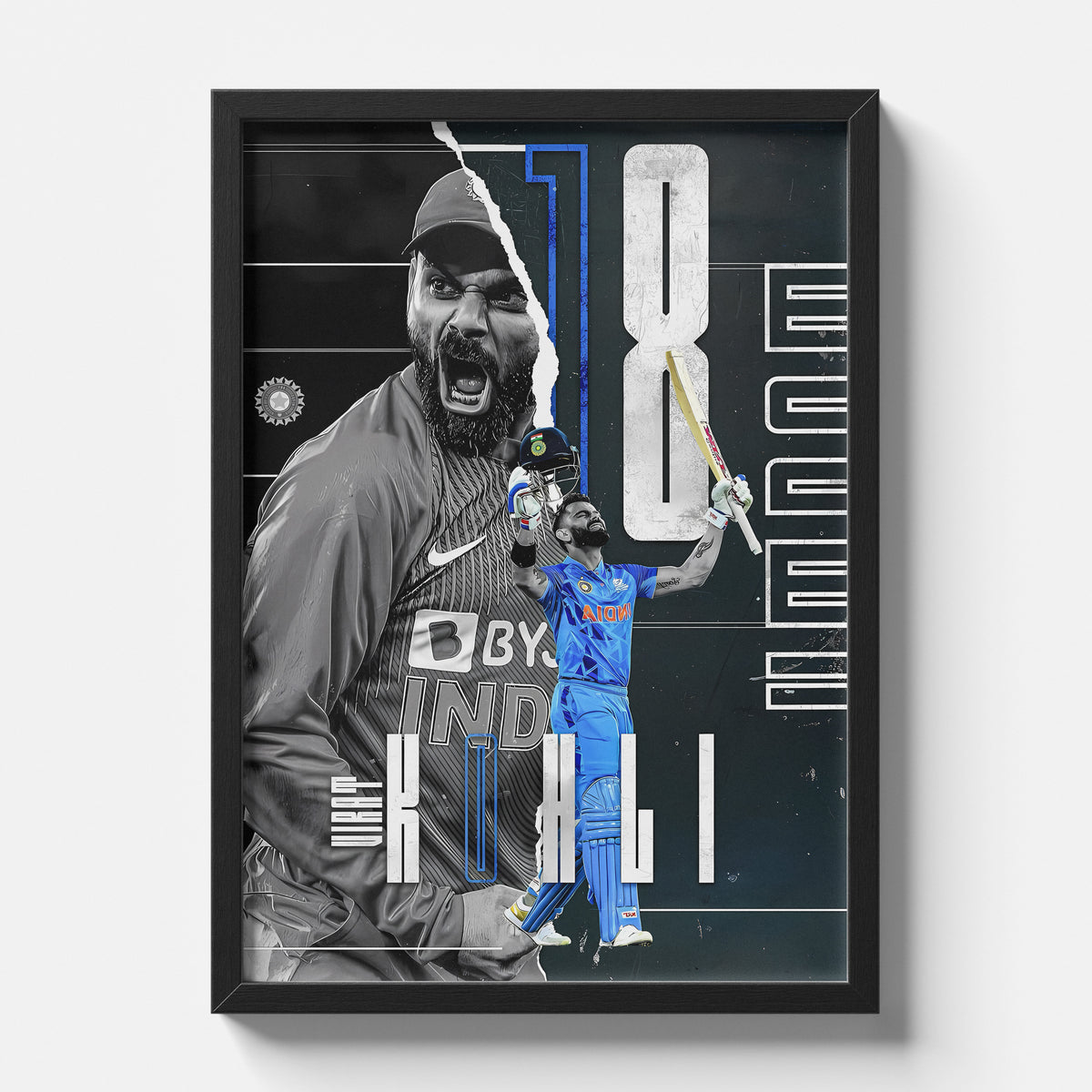 Virat Kohli Century Celebration Cricket Poster Artwork