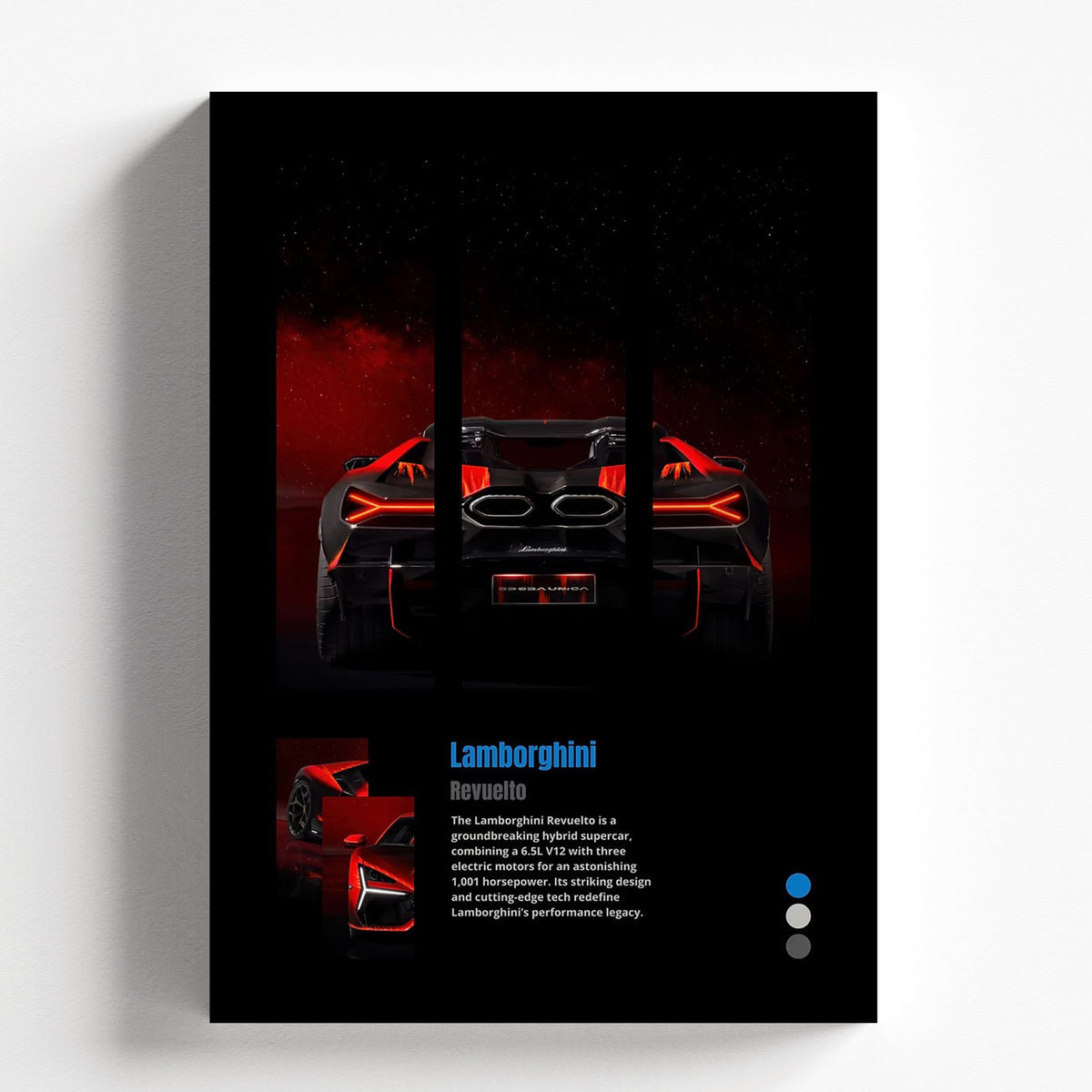 Lamborghini Revuelto Hybrid Supercar Poster | Modern V12 Hypercar Wall Art