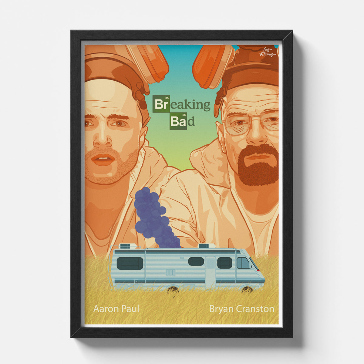 Breaking Bad Jesse & Walter Illustrated Desert Poster