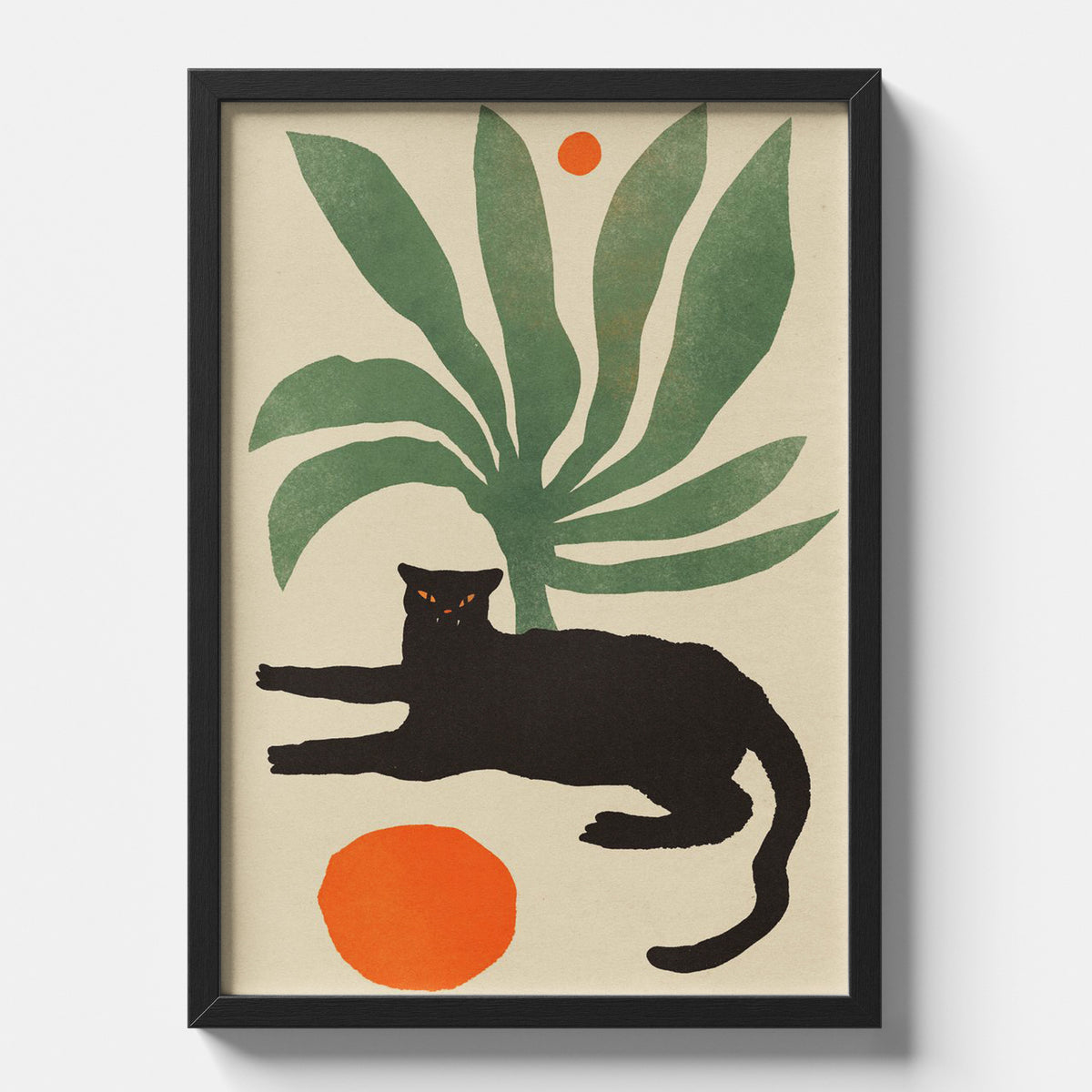Boho Cat & Plant Artwork