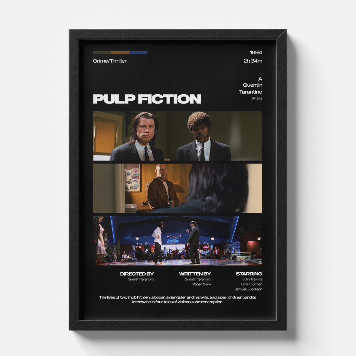 Pulp Fiction Cinematic Collage Minimalist Movie Poster Art