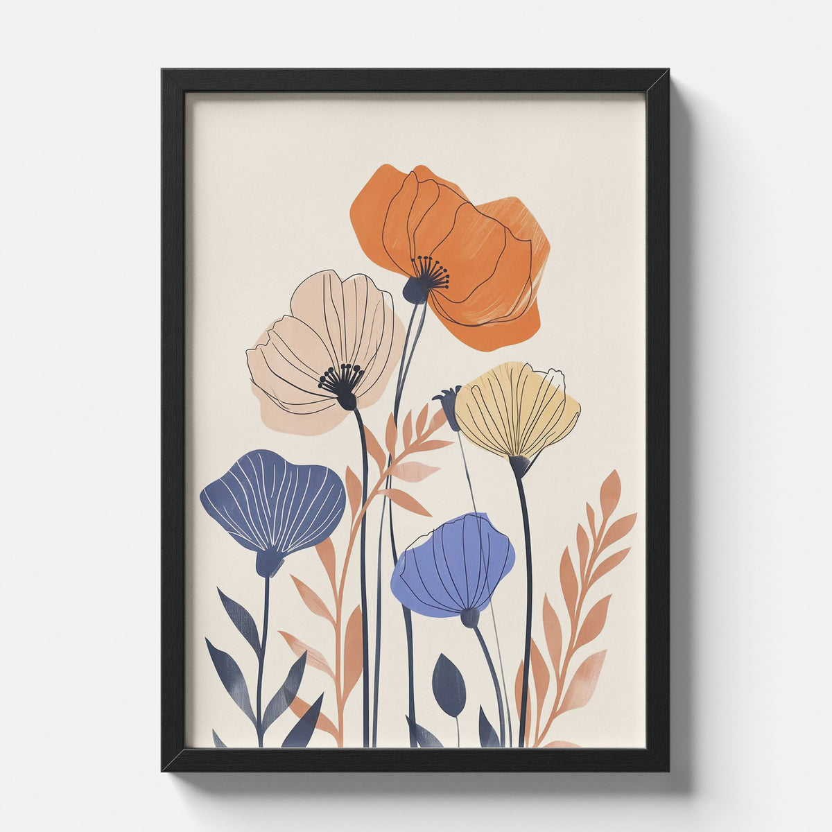 Soft Floral Abstract Illustration Modern Botanical Wall Art