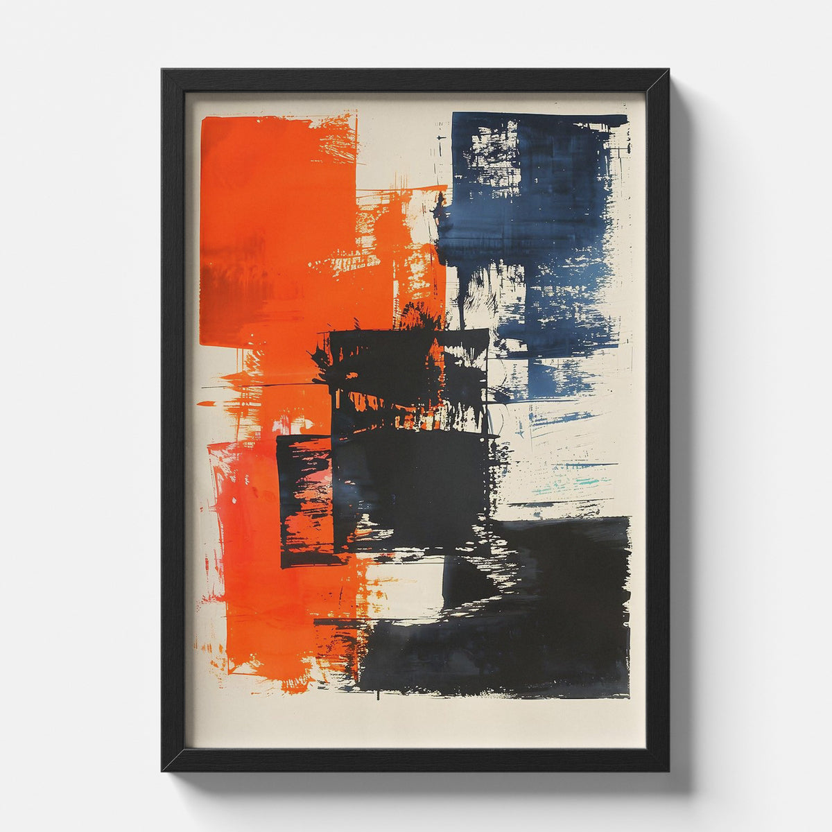 Bold Geometric Abstract Brushstroke Modern Wall Art Print