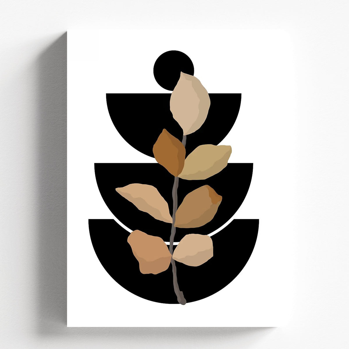 Minimal Botanical Geometry Modern Abstract Wall Art Print