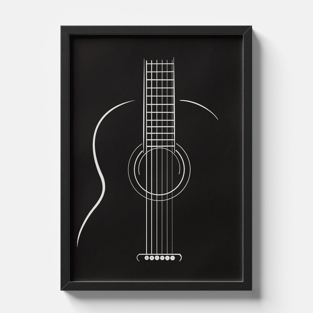 Minimal Guitar Line Art Modern Music Wall Print