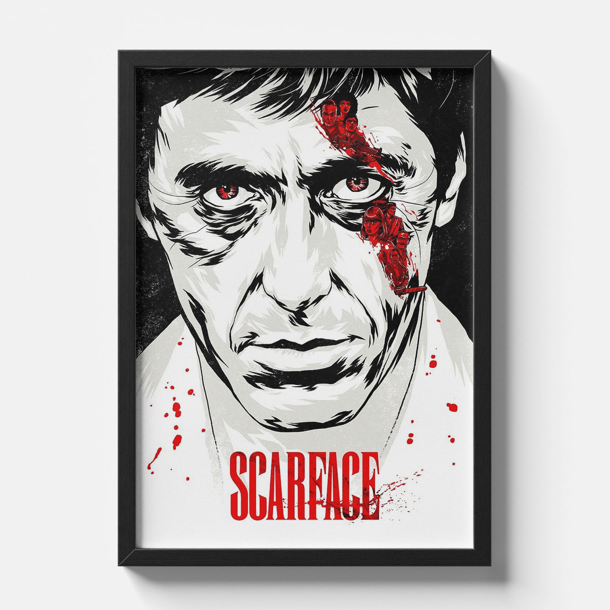Scarface Tony Montana Illustrated Cinematic Movie Poster