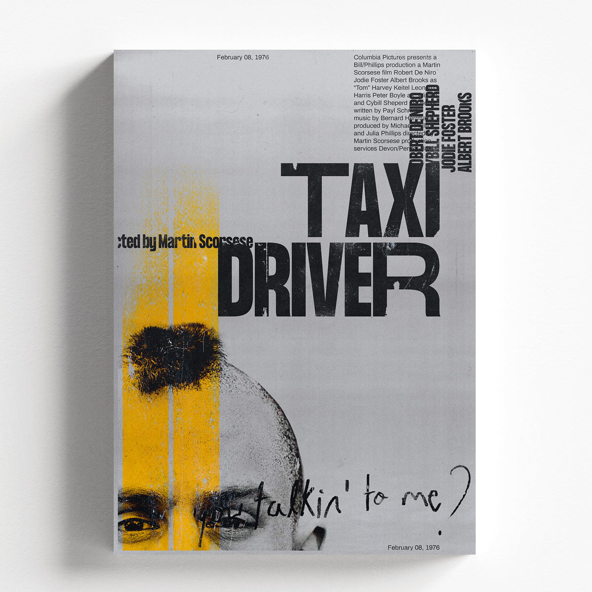 Taxi Driver Minimalist Typography Yellow Stripe Movie Poster