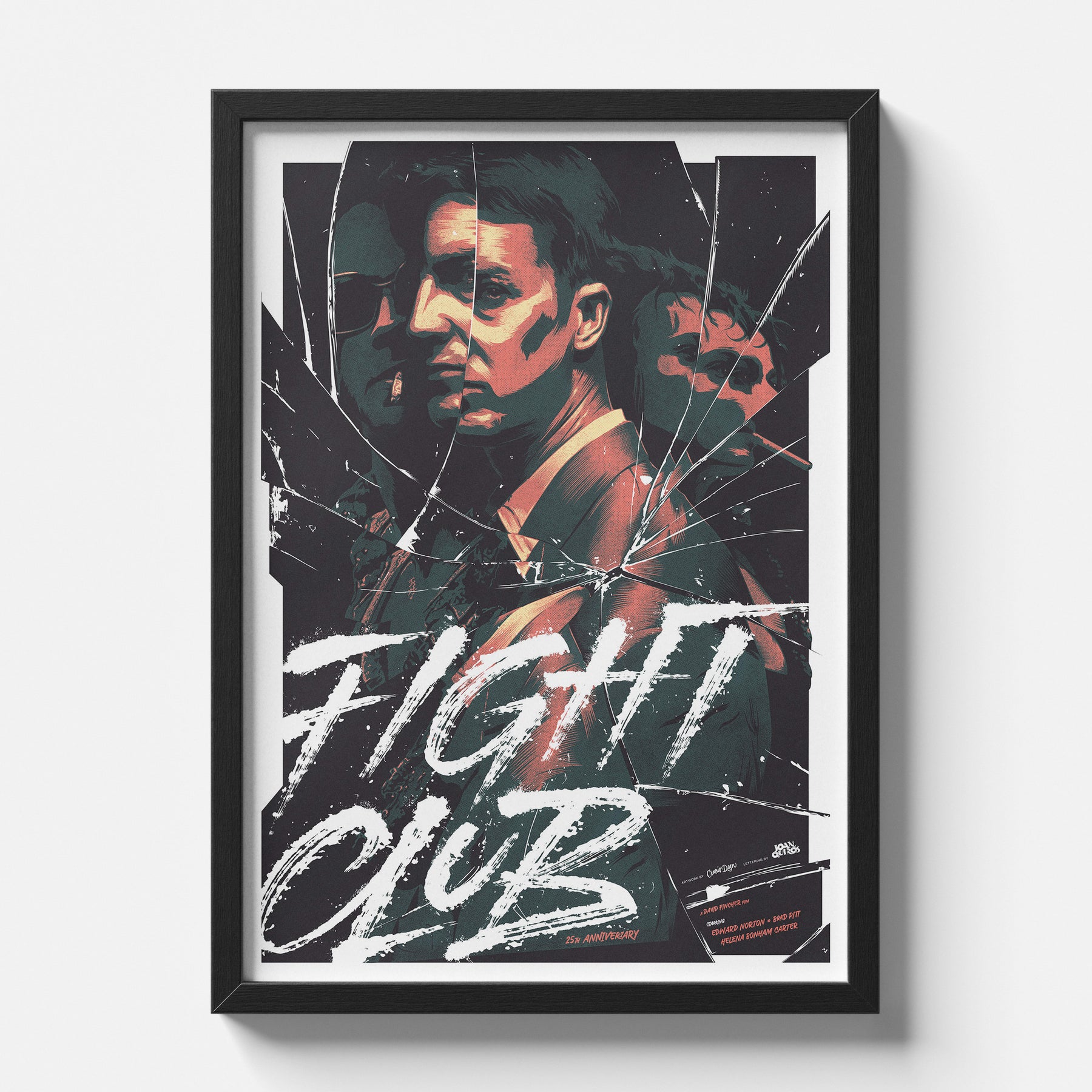 Fight Club Vintage Movie Poster Framed Wall Art