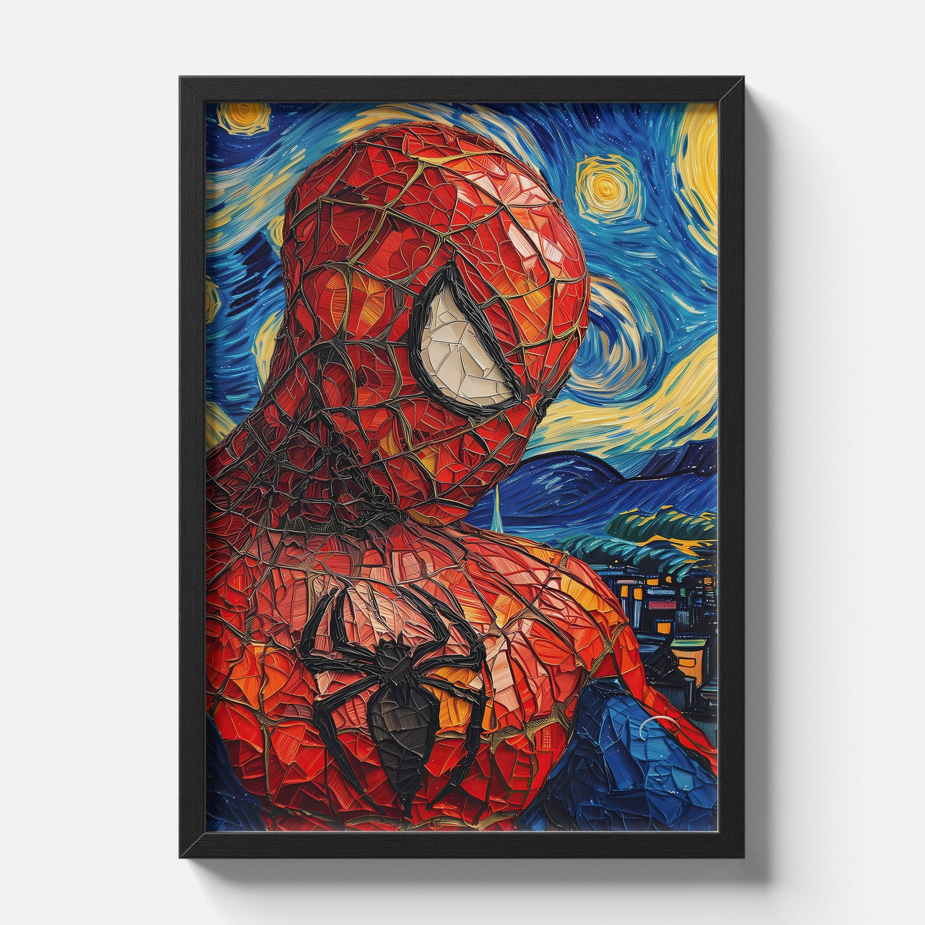 Spider-Man Starry Night Mosaic Art Poster