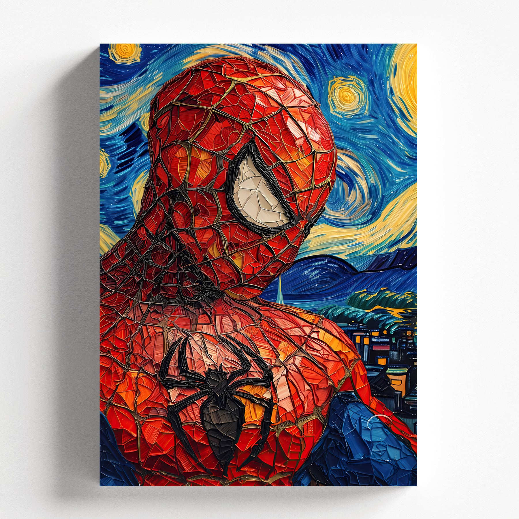 Spider-Man Starry Night Mosaic Art Poster