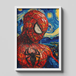 Spider-Man Starry Night Mosaic Art Poster