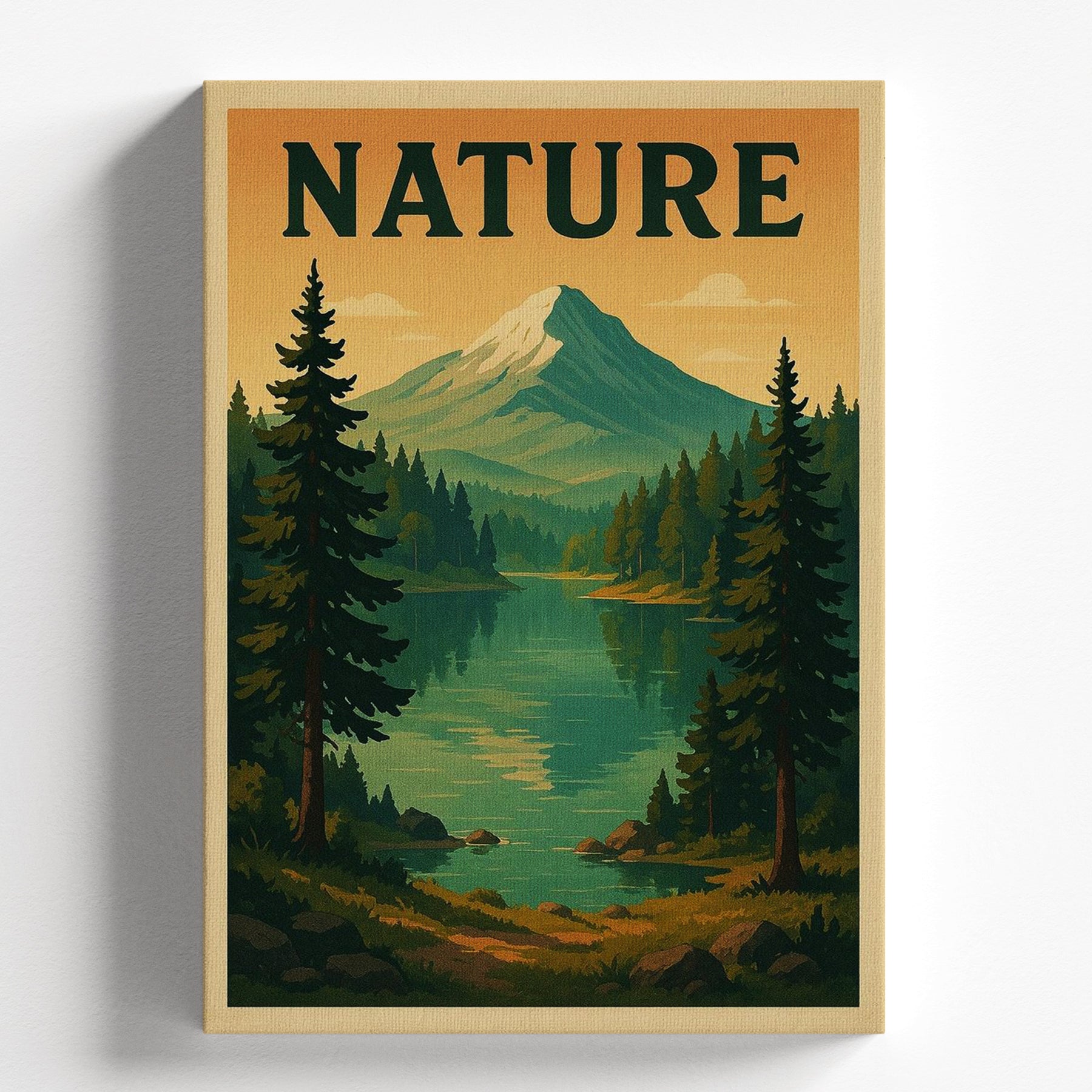 Mountain Lake - Vintage Nature Poster Travel Print