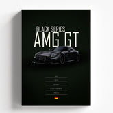 Mercedes AMG GT Black Series Poster | Luxury Supercar Wall Art