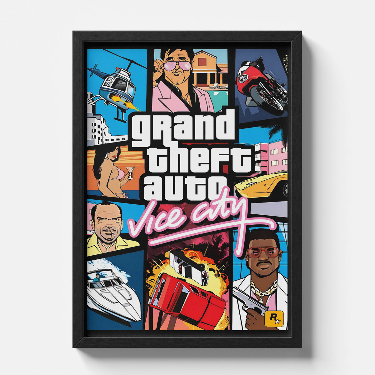 Grand Theft Auto Vice City Retro Game Poster