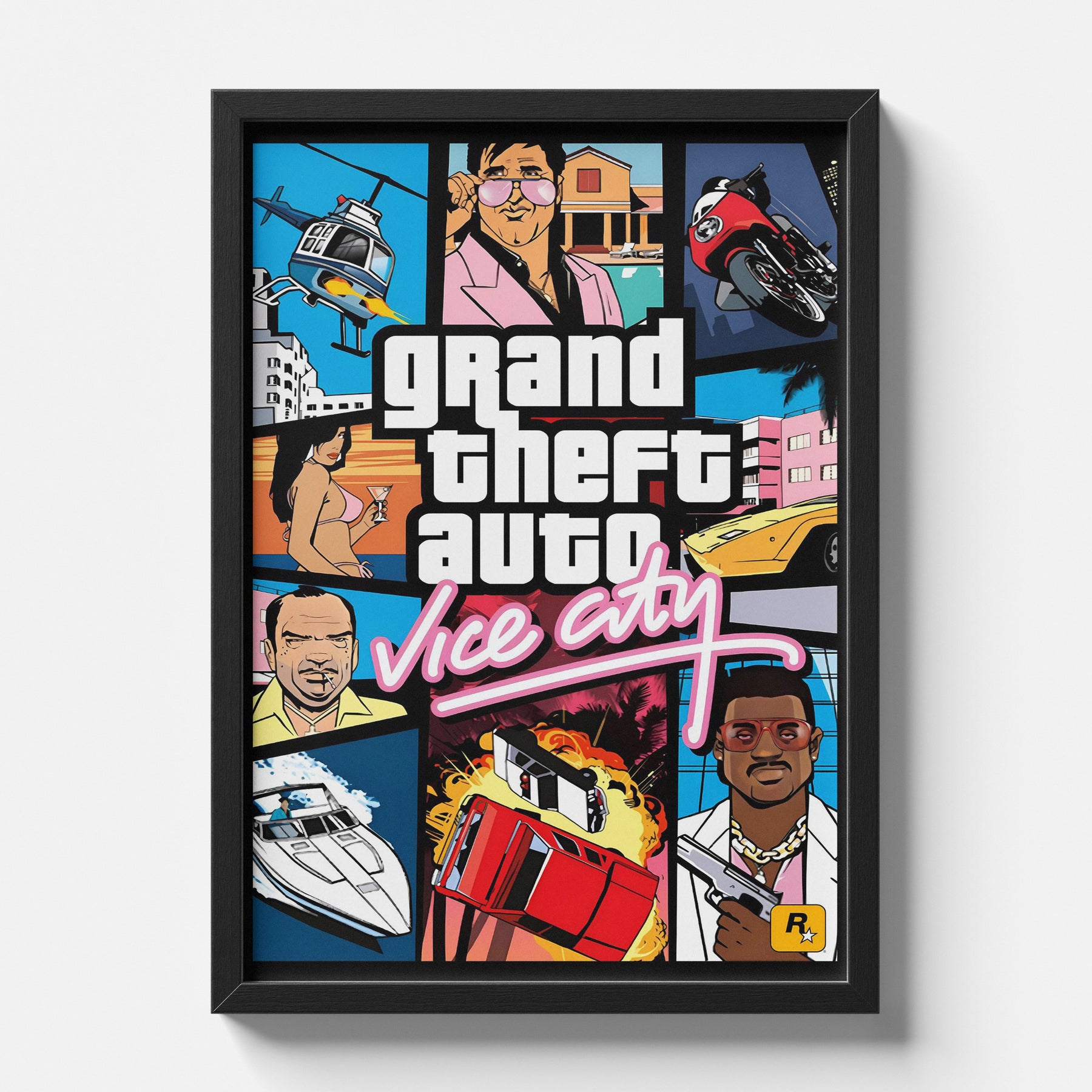 Grand Theft Auto Vice City Retro Game Poster