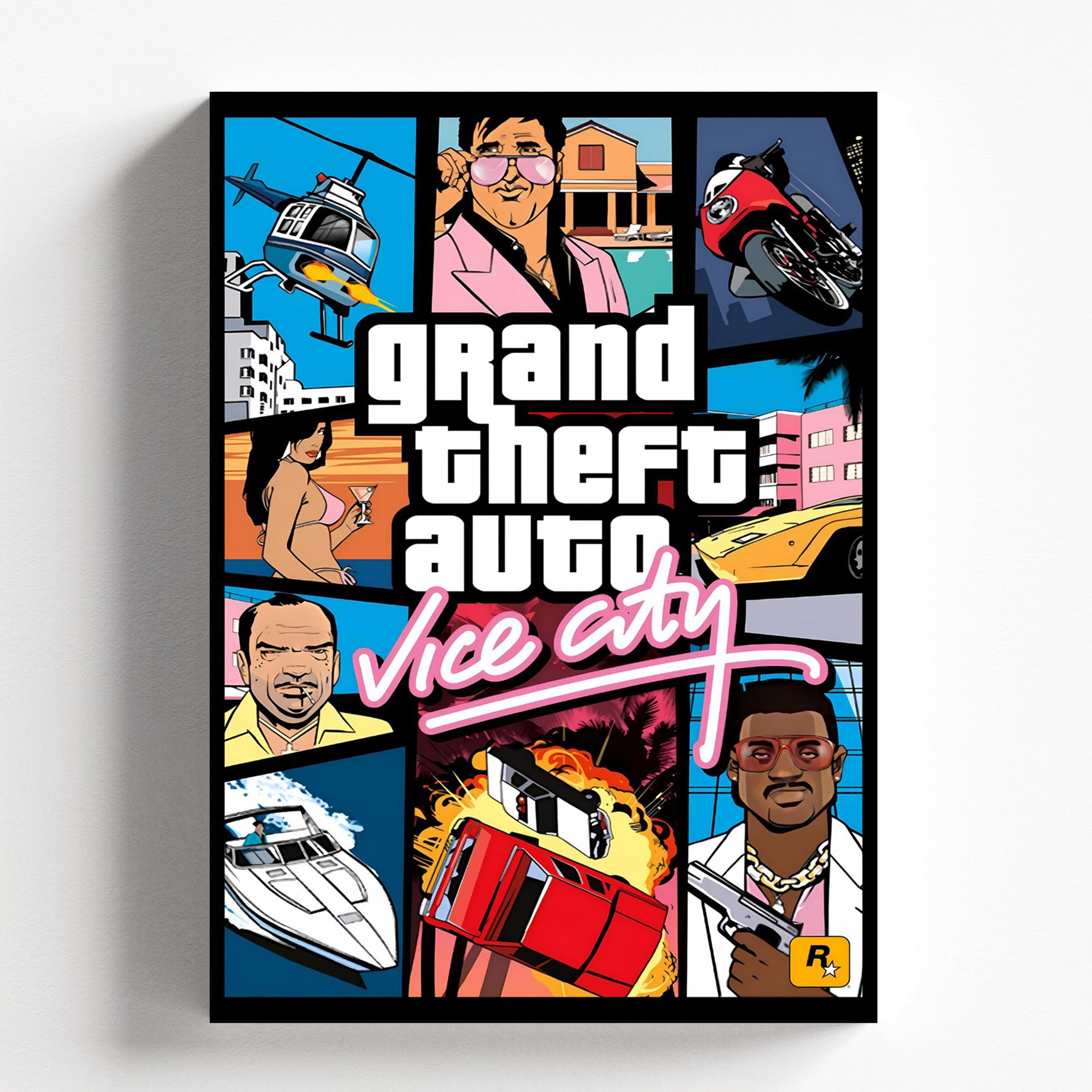 Grand Theft Auto Vice City Retro Game Poster