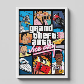Grand Theft Auto Vice City Retro Game Poster