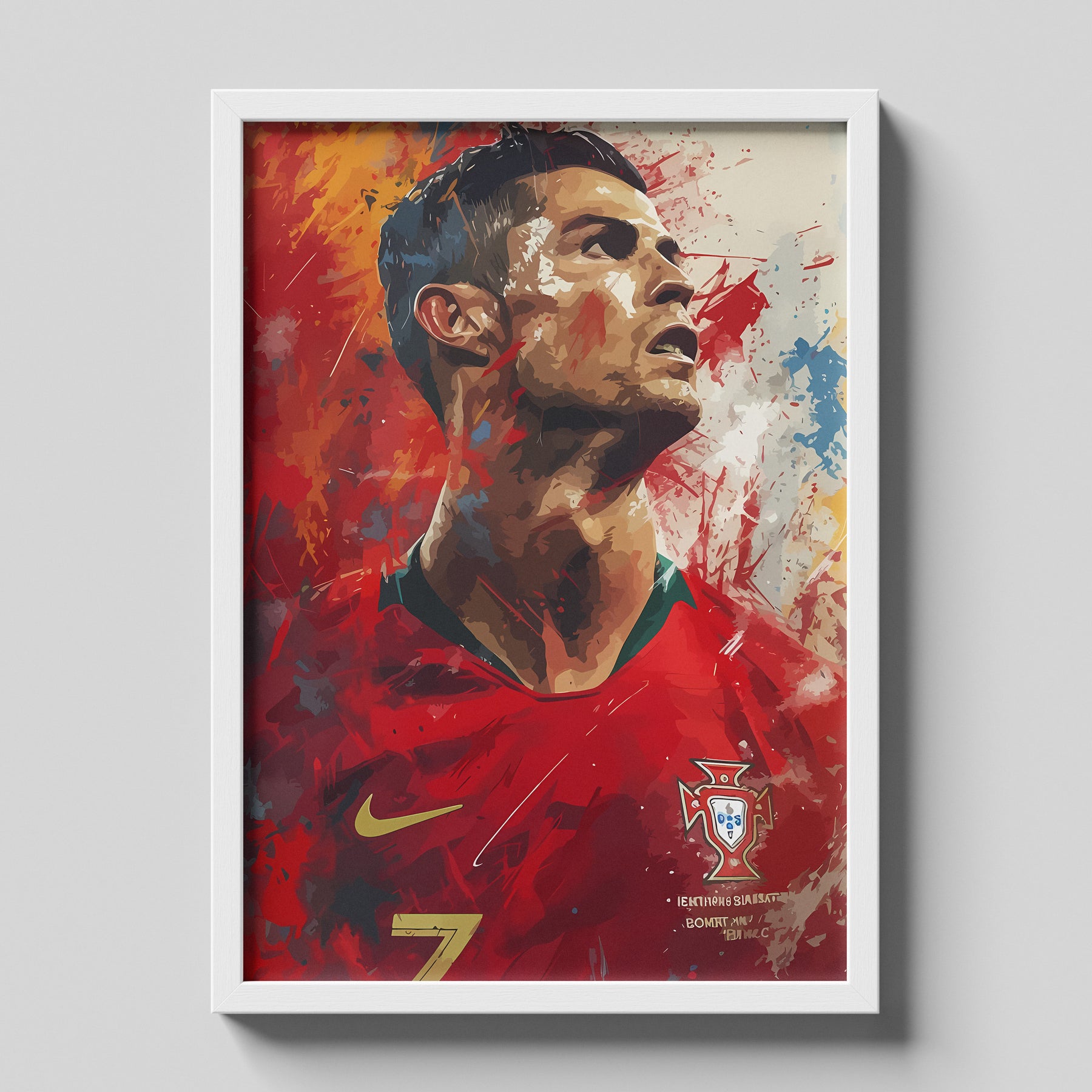 Cristiano Ronaldo Portugal Abstract Football Poster Art