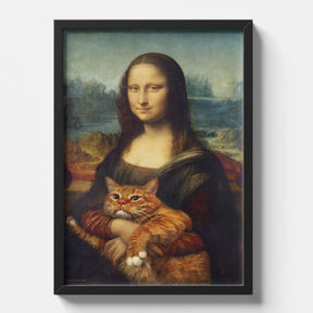 Mona Cat - Classic Portrait with Orange Tabby Cat Funny Artwork