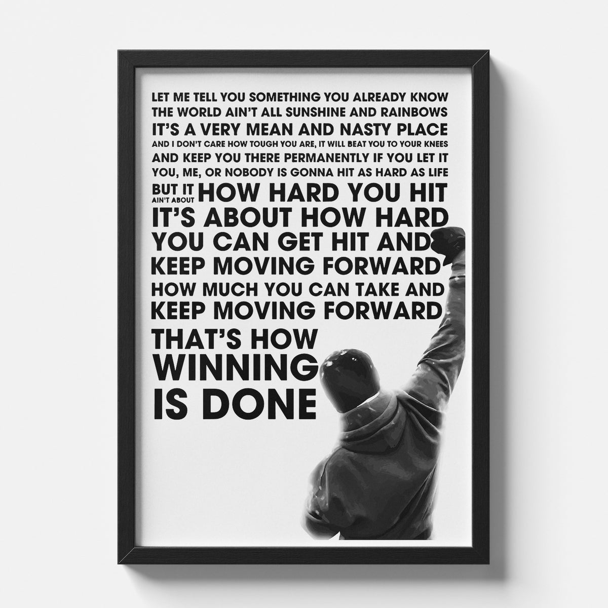 Rocky Balboa Motivational Quote Poster Gym Wall Art
