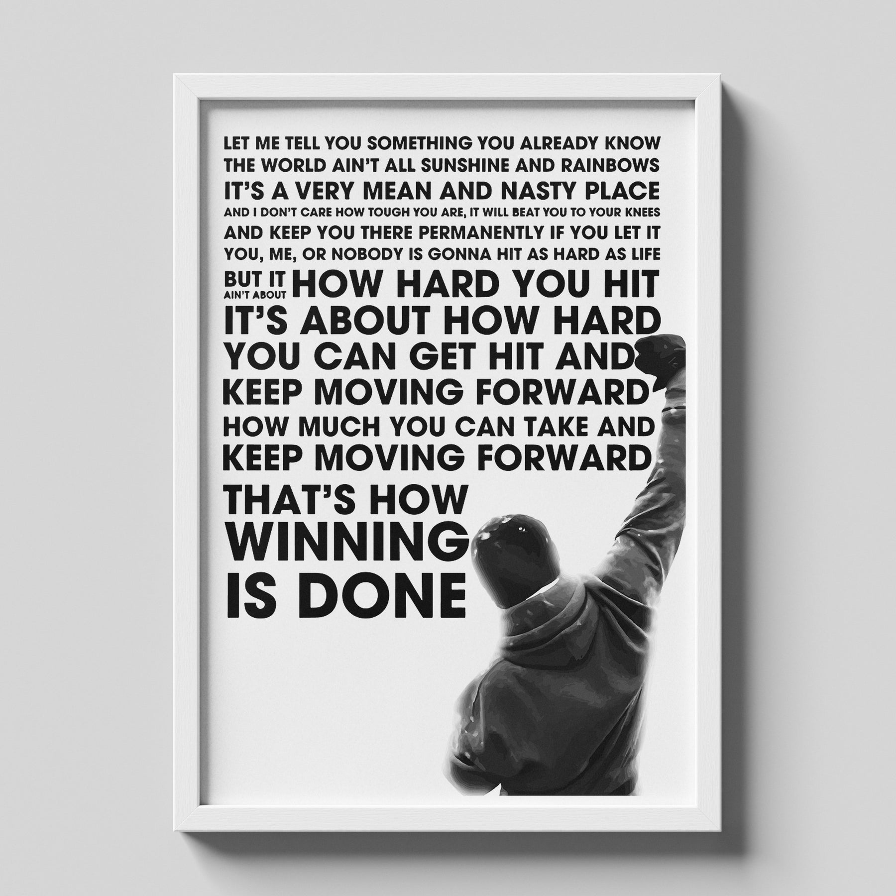 Rocky Balboa Motivational Quote Poster Gym Wall Art