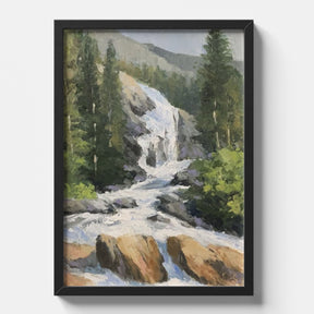 Forest Waterfall Painting