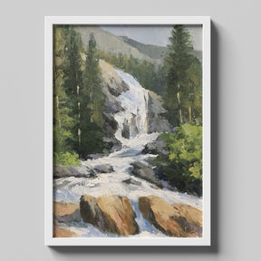 Forest Waterfall Painting