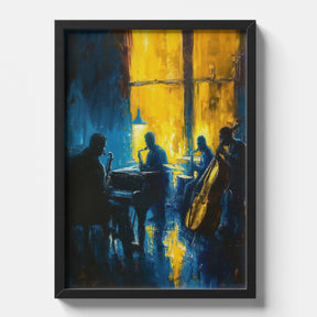 Midnight Jazz - Abstract Saxophone and Bass Painting