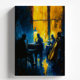Midnight Jazz - Abstract Saxophone and Bass Painting