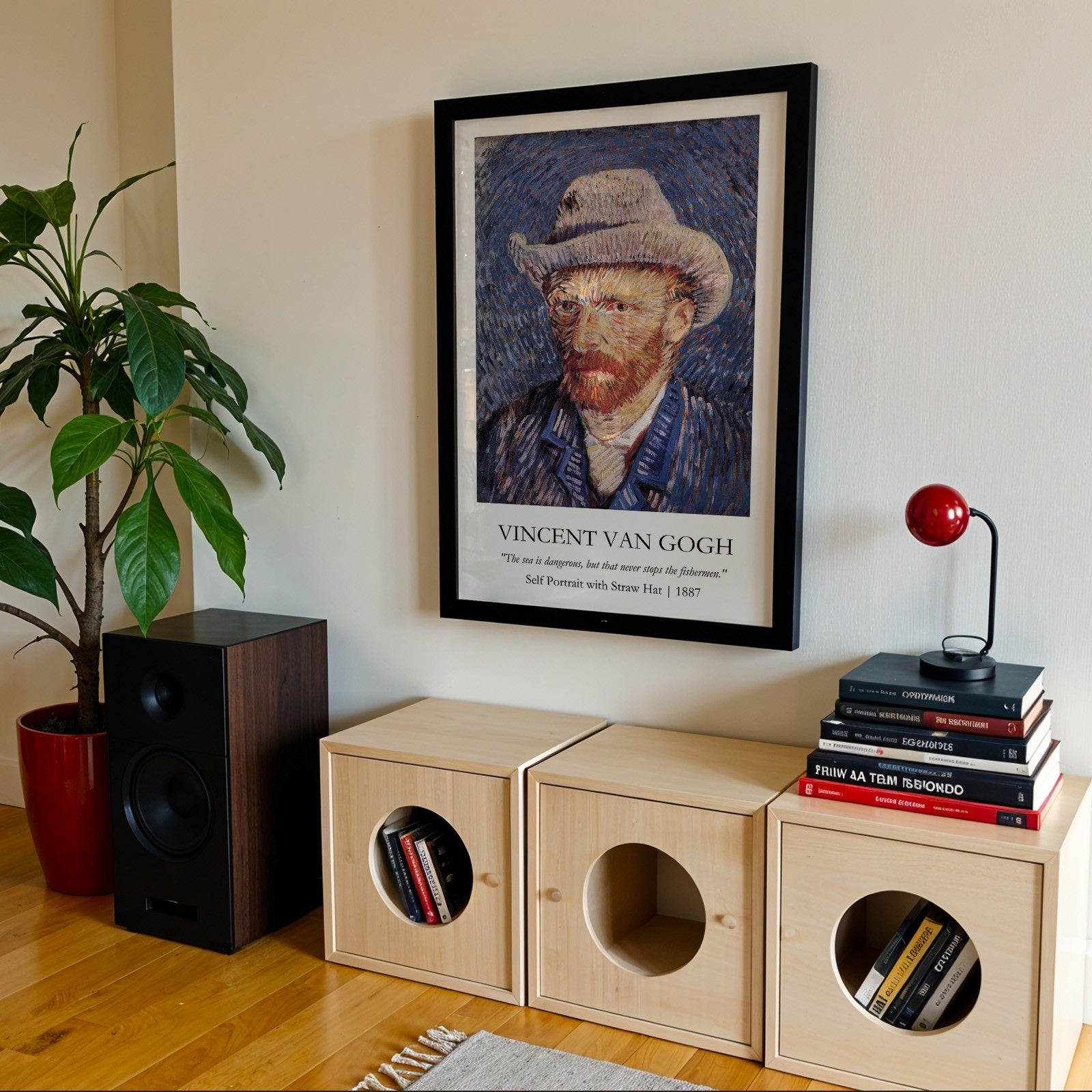 Vincent Van Gogh - Self Portrait with Straw Hat Painting Poster