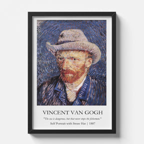 Vincent Van Gogh - Self Portrait with Straw Hat Painting Poster