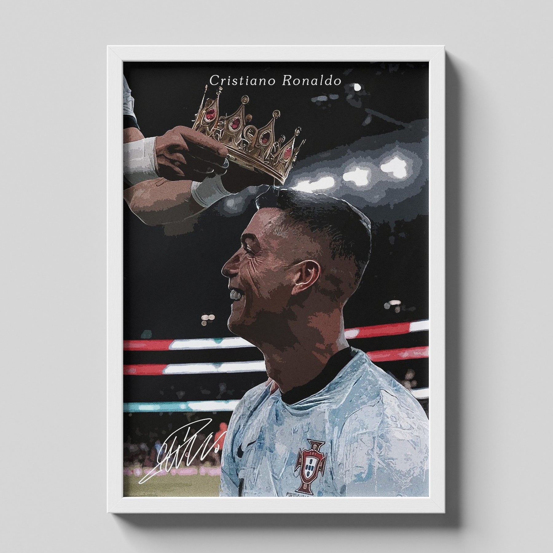 Cristiano Ronaldo Crown Football Poster | CR7 Legacy Sports Wall Art
