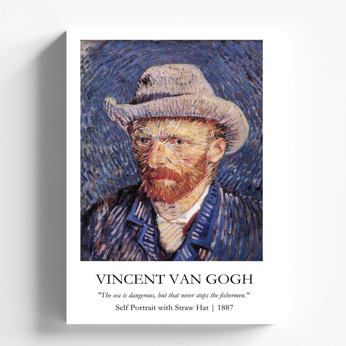 Vincent Van Gogh - Self Portrait with Straw Hat Painting Poster
