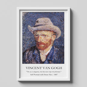 Vincent Van Gogh - Self Portrait with Straw Hat Painting Poster