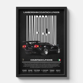 Lamborghini Countach LP400S Poster | Classic V12 Supercar Wall Art