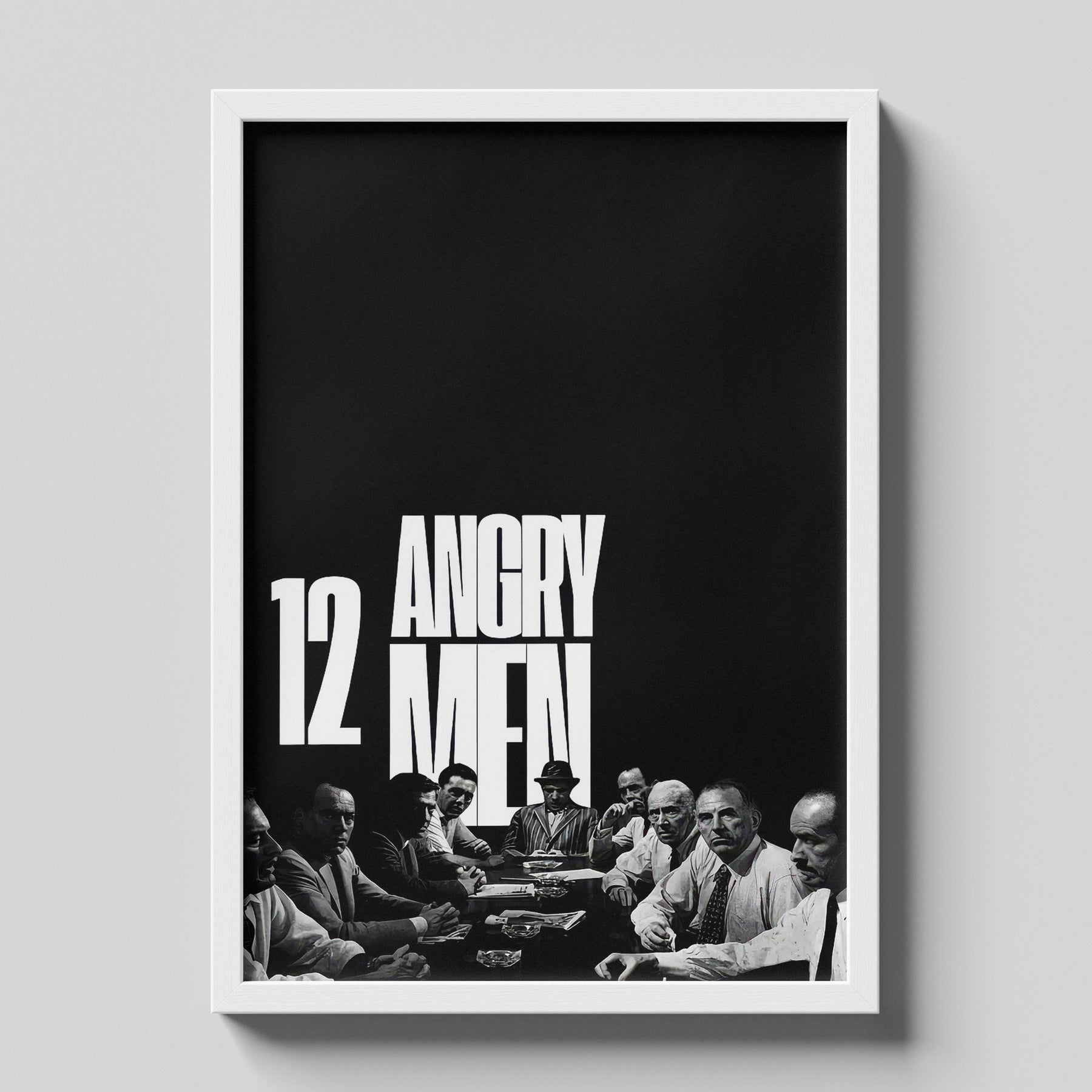 12 Angry Men Minimalist Black and White Poster