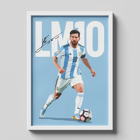 Lionel Messi Argentina LMO Football Poster | GOAT Soccer Wall Art Print