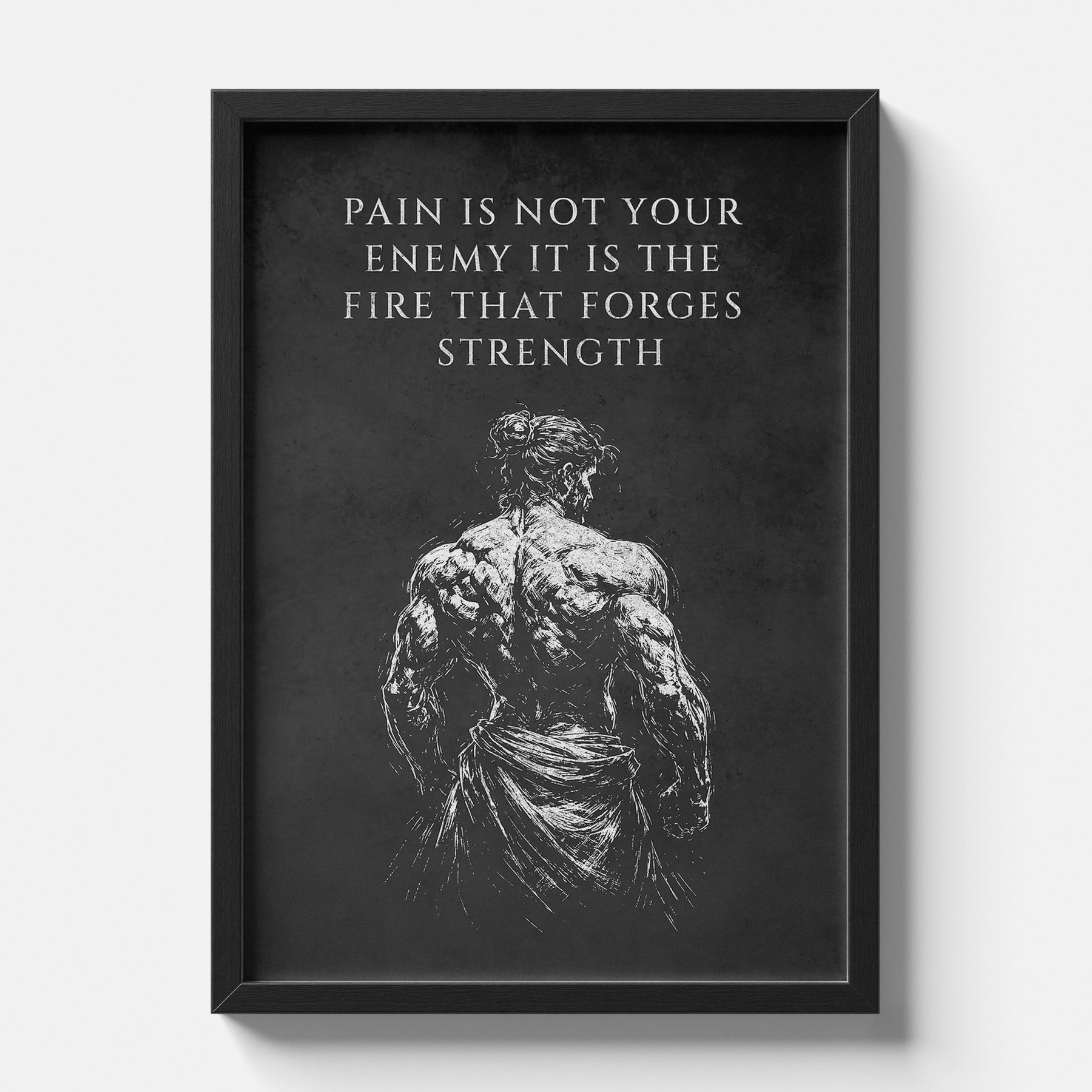 Pain Builds Strength Gym Motivation Poster