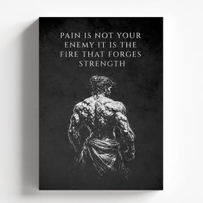 Pain Builds Strength Gym Motivation Poster