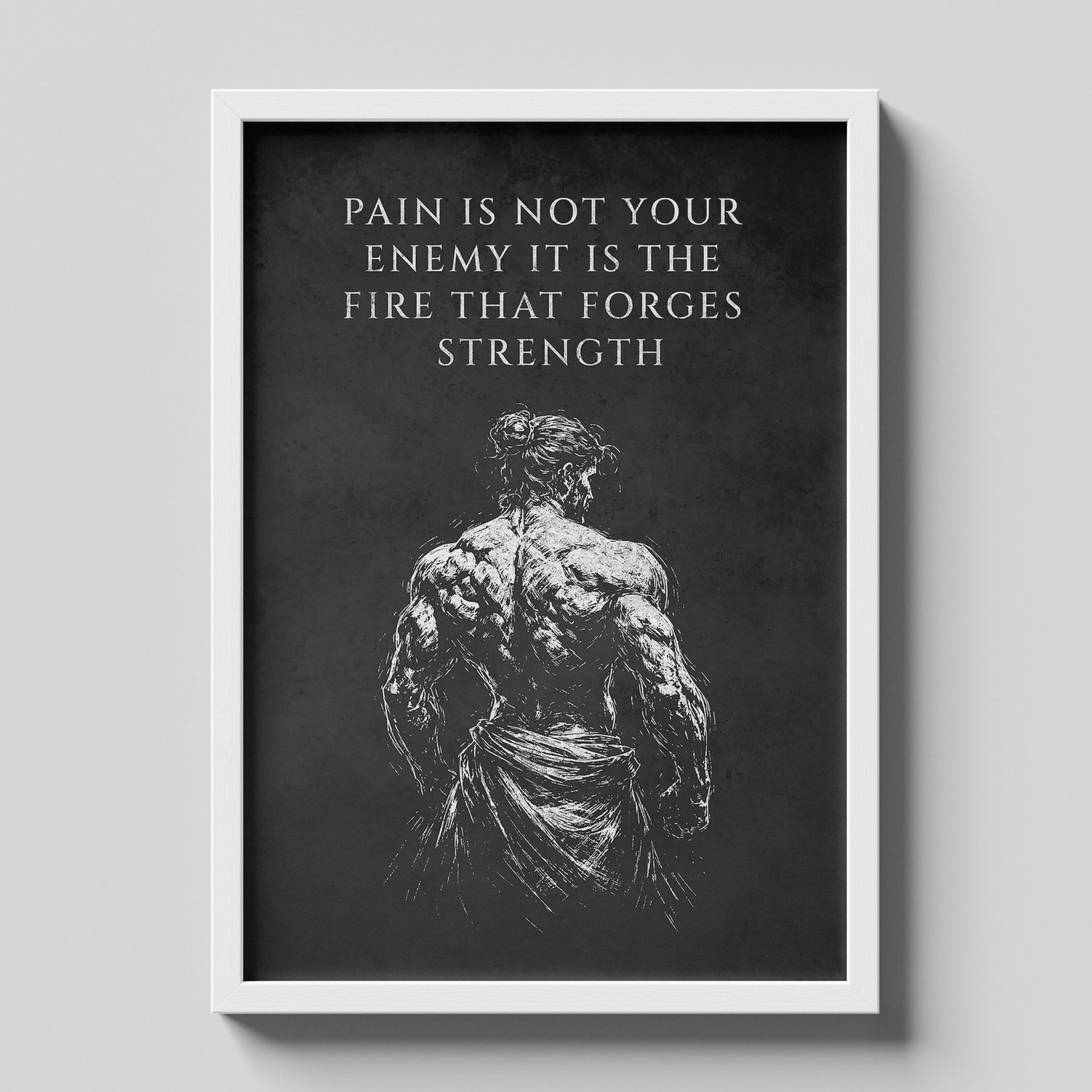 Pain Builds Strength Gym Motivation Poster