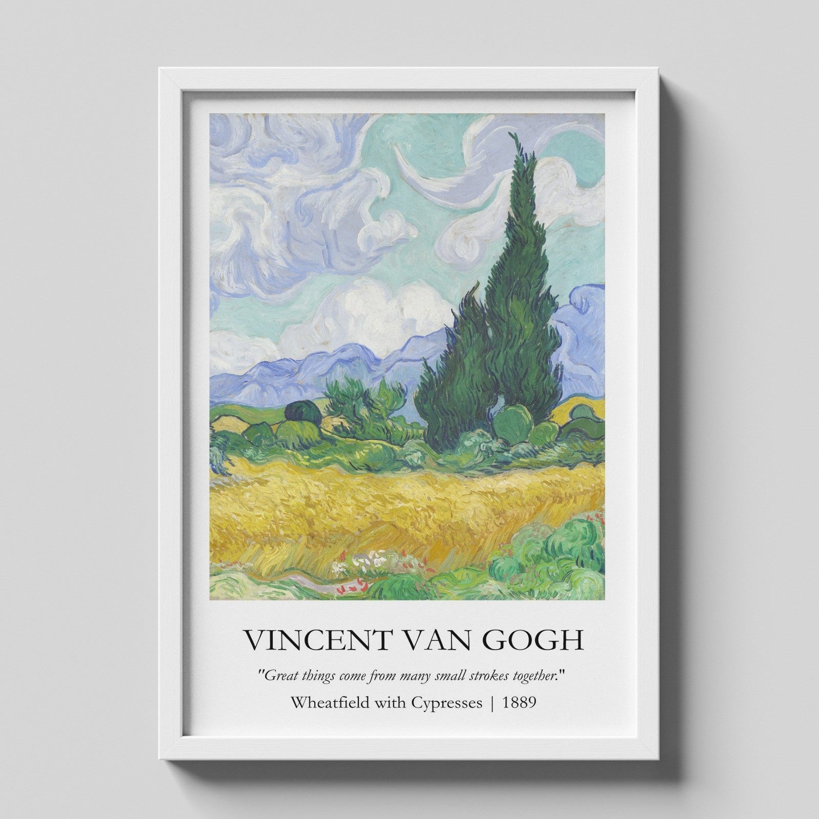 Vincent Van Gogh - Wheatfield with Cypresses Painting Poster