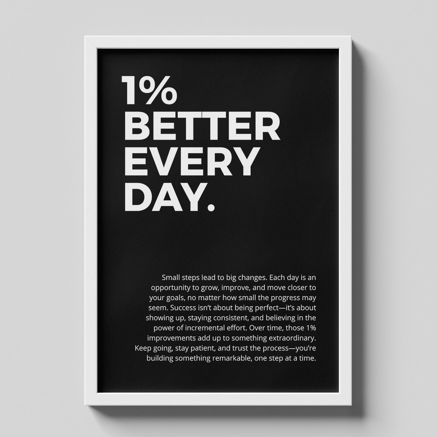 1 Percent Better Every Day Motivational Poster Wall Art