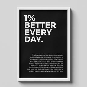 1 Percent Better Every Day Motivational Poster Wall Art